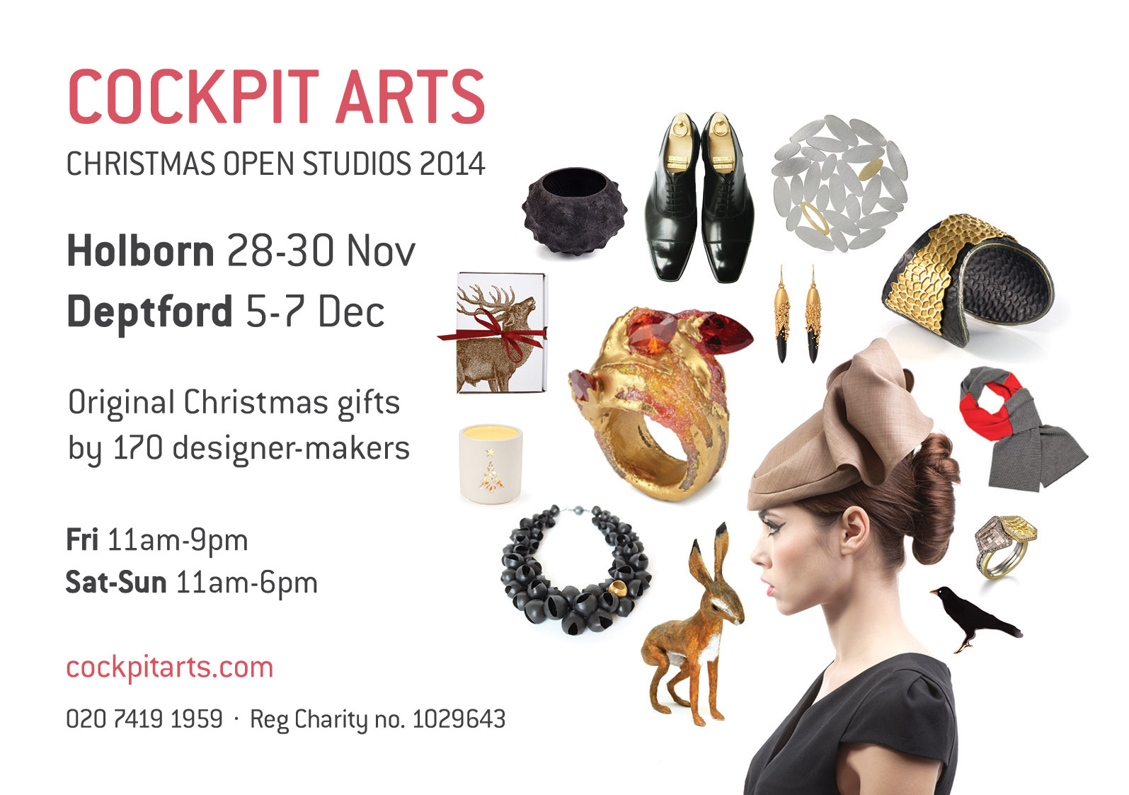 Cockpit Arts Christmas Open Studios invitation 2014