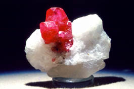 A natural ruby crystal