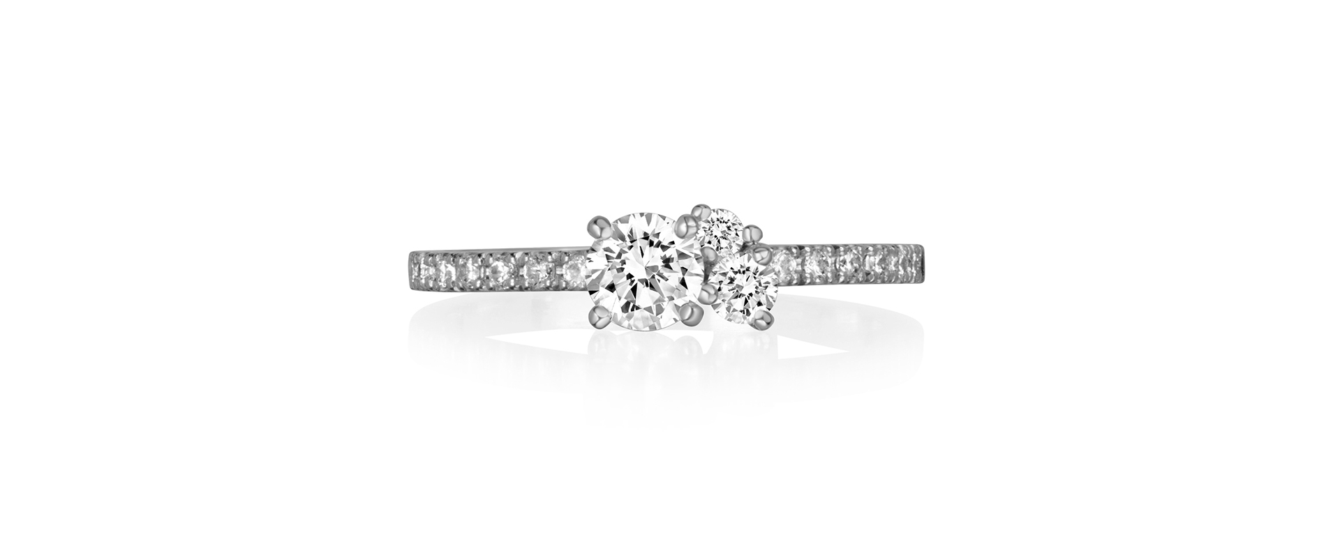 Astral round diamond cluster engagement ring 8 - platinum